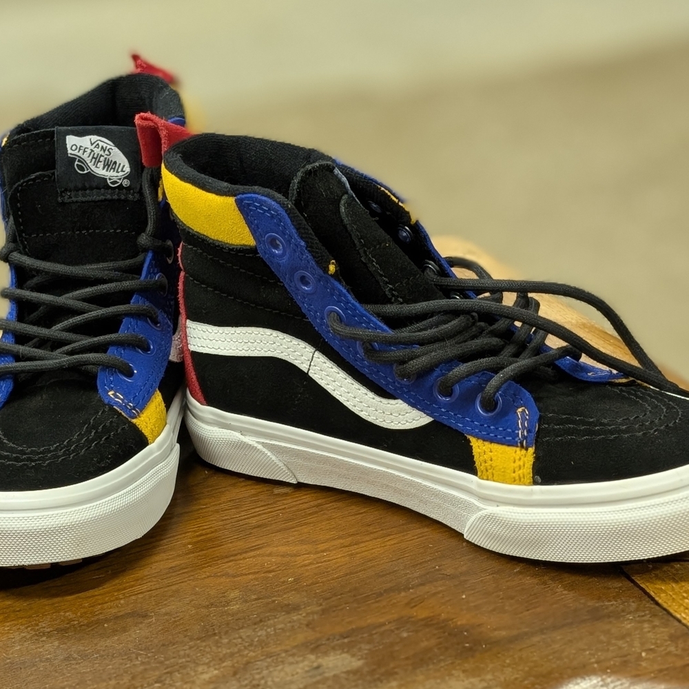 Vans Kids High-Top Sneakers - Black, Blue, Yellow, Red